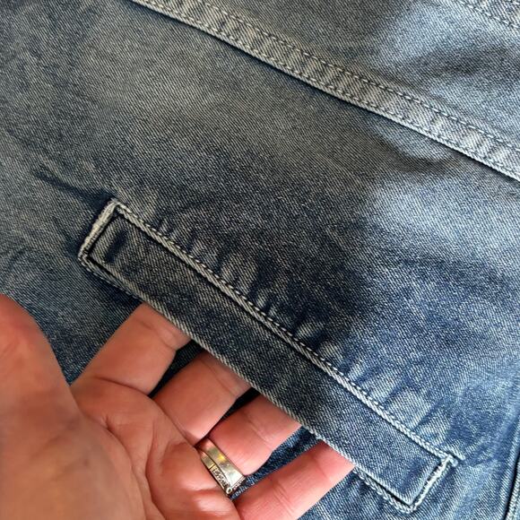 Born Fly Men's 3XL Embroidered Patchwork Aviator Heavy Long Sleeve Denim Jacket - Picture 3 of 10